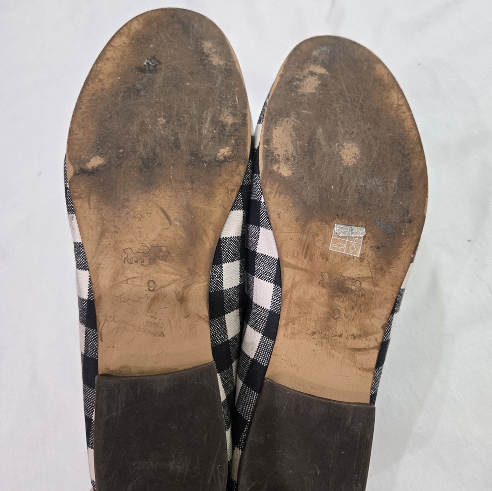 Coach Haley Gingham Loafers navy size 9B - Picture 9 of 10